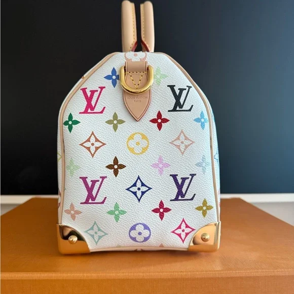 Louis Vuitton Takashi Murakami White Multicolor Speedy Bandoulière 25 - Picture 4 of 13